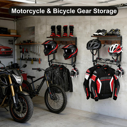 GHWMYD Helmhalterung Wand mit Ablage, Motorradgarderobe