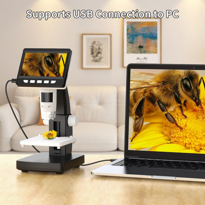 LCD Digital 1000X 4,3-Zoll Mikroskop - USB PC, 8 LED
