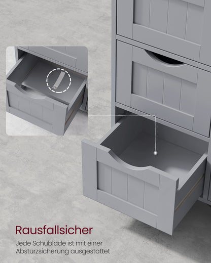 VASAGLE Badezimmerschrank LHC040P36 mit 4 Schubladen, Grau