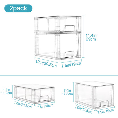 Vtopmart Aufbewahrungsschubladen 4er-Set aus transparentem Acryl