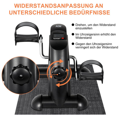 AGM Mini Fitnessbike Heimtrainer, Arm- und Beintrainer, schwarz