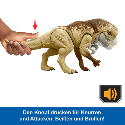 Mattel Jurassic World Bösewicht Dino Doppelattacke Actionfigur - 56 cm