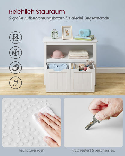 VASAGLE Kinderregal Spielzeugaufbewahrung LHS280WB01, wolkenweiss