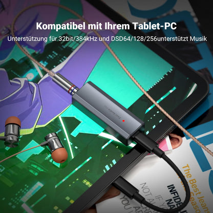 Fosi Audio DS2 Kopfhörerverstärker DAC – Tragbar, USB-C, Dual-Ausgang