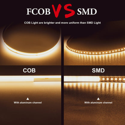 TTWAY COB LED Streifen 10 m 2700K warmweiss, dimmbar, 24V Set