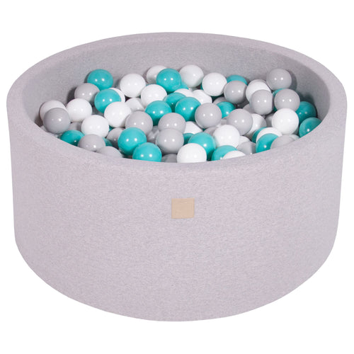 MEOWBABY Bällebad Baby Rund, hellrosa, mit 300 Bällen. Es ist ein sicherer Spielbereich für Kleinkinder zum Spielen und Bewegen.