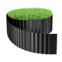 AufuN Rasenkante Metall verzinkt, Wellenform, Anthrazit, 18 cm, 20 m als Beeteinfassung