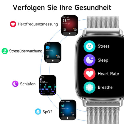 AEAC Smartwatch mit Telefonfunktion, 1,85-Zoll-HD, IP68 wasserdicht