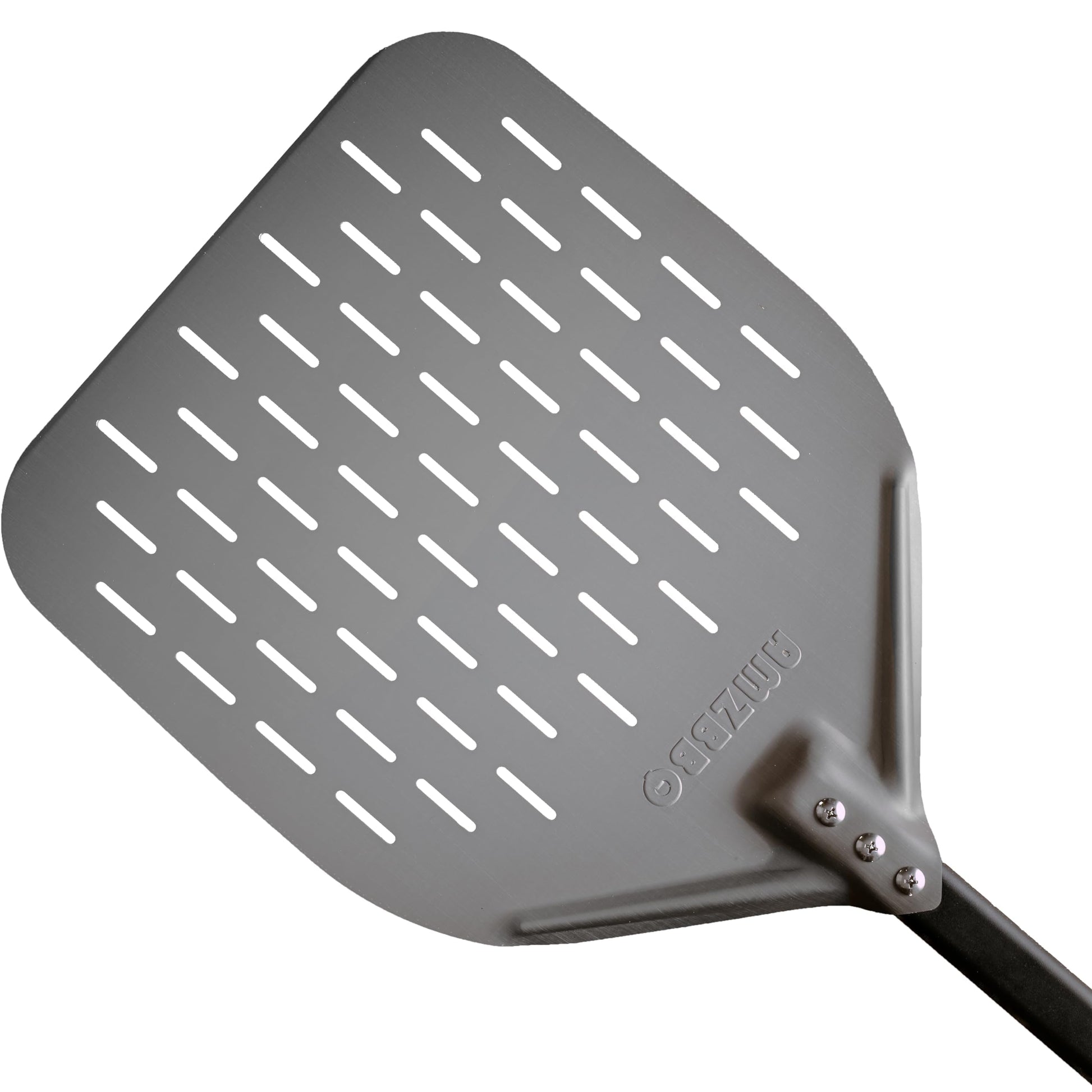 AMZBBQ Premium Pizzaschieber, perforiert, harteloxiertes Aluminium