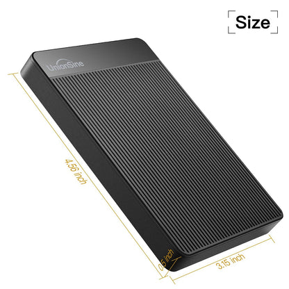 UnionSine HD2510 Externe Festplatte 500GB, 2,5 Zoll, USB 3.0, Schwarz