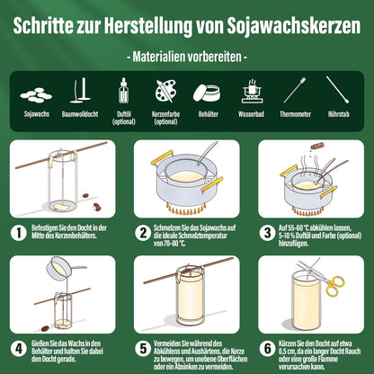 VEGISHINE Sojawachs Granulat für Kerzenherstellung, 5 kg