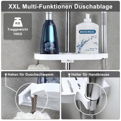 Görbach D25 Regendusche Duschsystem mit Ablage - Chrom