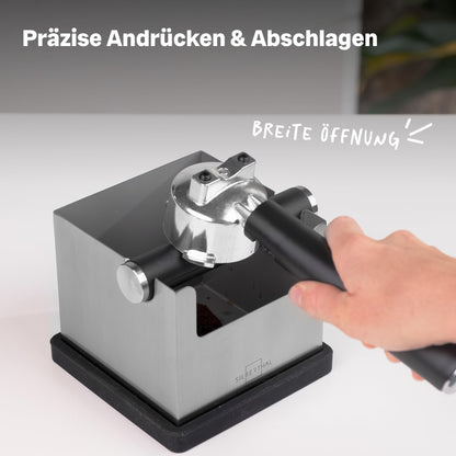 SILBERTHAL Abklopfbehälter Edelstahl 2in1 Tamperstation für Siebträger