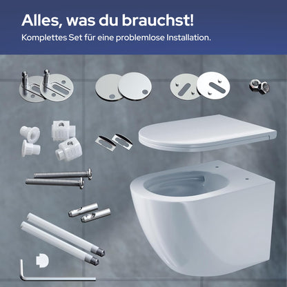 VILSTEIN Hänge-WC spülrandlos mit Tornado-Spülung, Keramik, weiss