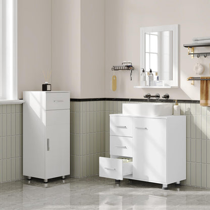 EUGAD Waschbeckenunterschrank Badmöbel - Weiss, 3 Schubladen, 60cm