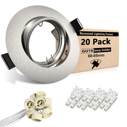 Wondlumi Spot GU10 Rund Schwenkbar Edelstahl Gebürstet 20er