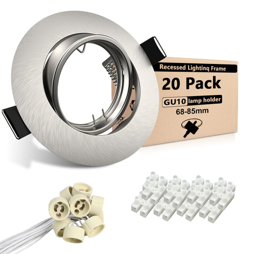 Wondlumi Spot GU10 Rund Schwenkbar Edelstahl Gebürstet 20er