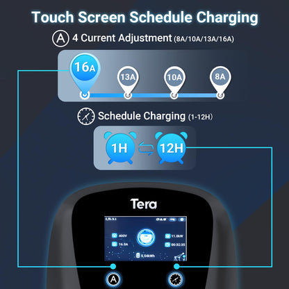 Tera W01 Wallbox EV Ladegerät Typ 2, 11 kW, 16 A, 7 m Kabel, App