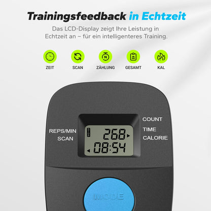 MERACH Bauchtrainer Multifunktions-Trainingsgerät - Schwarz mit LCD