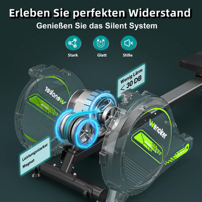 Wenoker Rudergerät Magnetisch - Leise, 16 Stufen, App & LCD