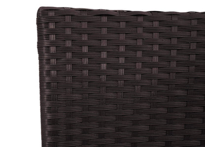 Mendler Poly-Rattan Sitzbank mit Tisch HWC-E24 132cm – Braun