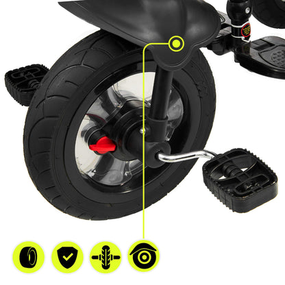 HyperMotion Dreirad 3-in-1 Kinderfahrzeug mit Schubstange – Rosa