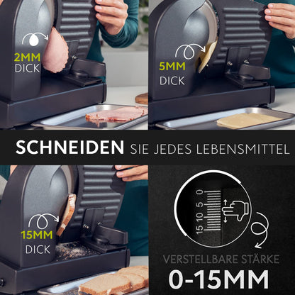 Twinzee Allesschneider Elektrisch 150W Schneidemaschine - Schwarz