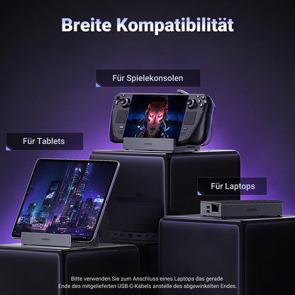UGREEN Steam Deck Dock 9-in-1 Dockingstation – 4K HDMI mit Ständer