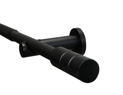Gardinia Gardinenstangen-Set Kreta, 190-340 cm ausziehbar, schwarz-mat