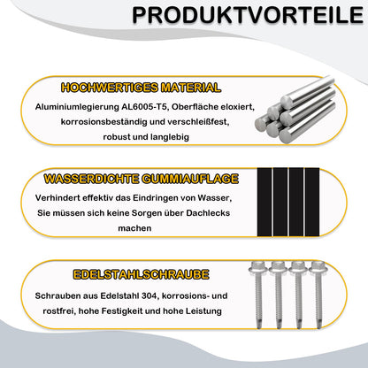Sorlpv PV Halterung Montageset für 4 Solarmodule, 30–35 mm, schwarz