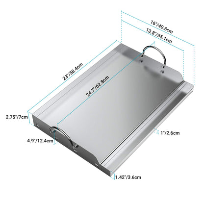 Onlyfire Universal BBQ Edelstahl Plancha Grillplatte 58.4x40.6cm