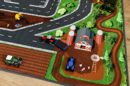 SkippiDoo Kinder Spielteppich Strasse & Auto 200x160 cm