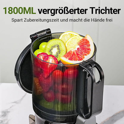 AMZCHEF Automatischer All-In-One Slow Juicer 250W 145mm – Tiefrot