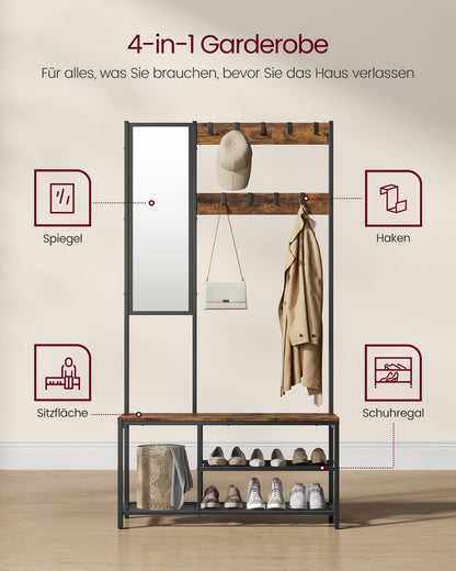 VASAGLE Garderobenständer HSRAM050B01 - vintagebraun-schwarz