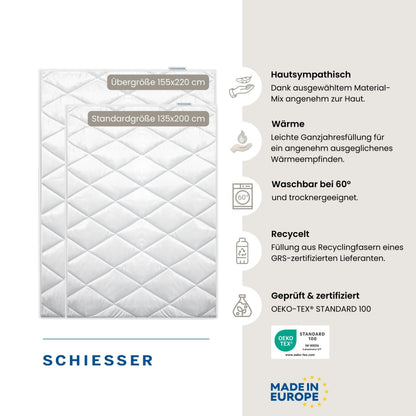 Schiesser Hygge Ganzjahresdecke 135x200 cm – leichte Steppdecke