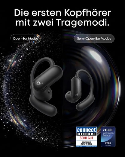 soundcore AeroFit 2 Pro Open-Ear Kopfhörer mit 2 Tragemodi, Bluetooth