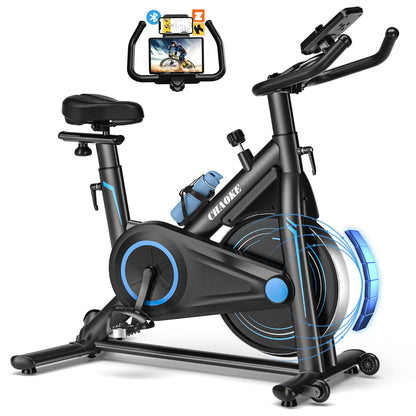 CHAOKE Profi Heimtrainer Fahrrad. Stabiler Rahmen, Sattel, Lenker, Magnetwiderstand und App. Leises Kardiotraining zu Hause.