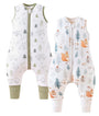 Chilsuessy Babyschlafsack mit Beinen 2.5 Tog, 2er-Pack, 100 cm – Motiv Eichhörnchen und Waldbär aus Baumwolle