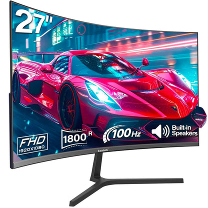 Gawfolk Curved PC Bildschirm – 27 Zoll FHD 100Hz Schwarz