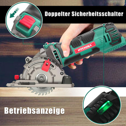 HYCHIKA Mini Handkreissäge 500W - Für Holz, Metall & Fliesen