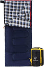 REDCAMP XL Deckenschlafsack Baumwolle Flanell, blau, 2 lbs Füllung, rechteckig, mit Kompressionssack
