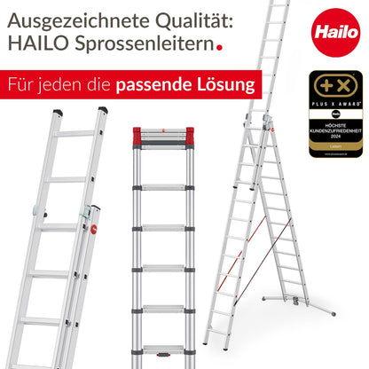 Hailo T80 FlexLine Alu-Sicherheits-Teleskopleiter - 13 Sprossen