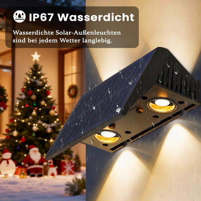 IIRARA LED Solar Wandleuchte Aussen SWL02 warmweiss IP67 6er-Set
