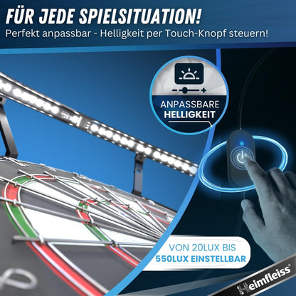 Heimfleiss 360° Dartscheibe Lichtring – Ultra-Light LED blendfrei