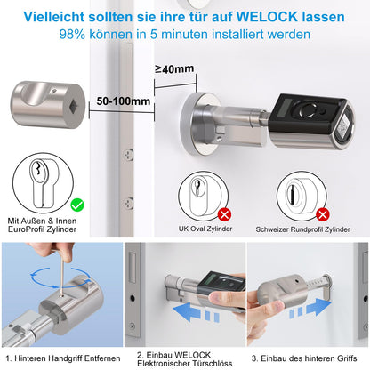 WELOCK Touch41 Fingerabdruck Türschloss IP65 - Verstellbar