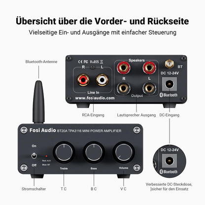 Fosi Audio BT20A Bluetooth Verstärker – 200W Stereo