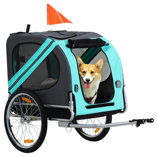 PawHut Hunde Fahrradanhänger für kl. & mittl. Hunde, Grün