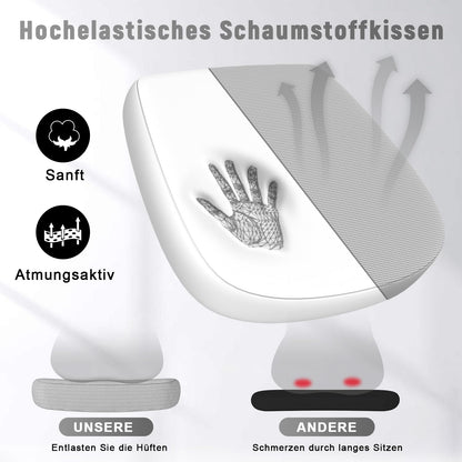 rattantree Ergonomischer Bürostuhl mit Lendenwirbelstütze – Grau