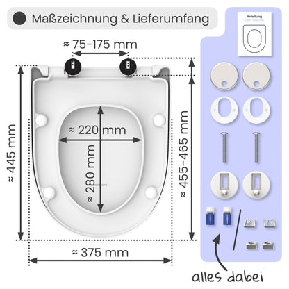 instmaier Alma WC-Sitz Absenkautomatik D-Form Weiss Duroplast