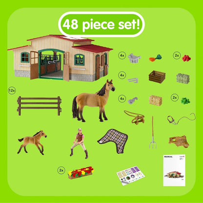 SCHLEICH Farm World Pferdestall Set 42195 inkl. 2 Pferden